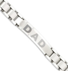 Stainless Steel Brushed & Polished Dad Bracelet