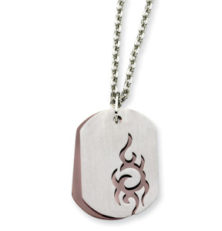 Stainless Steel IP Chocolate-plated Dog Tag 22in Necklace