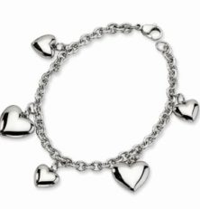 Stainless Steel multi heart bracelet 8in