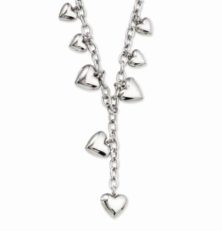 Stainless Steel multi heart necklace 18inch